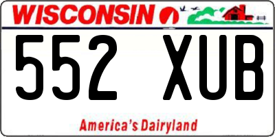 WI license plate 552XUB