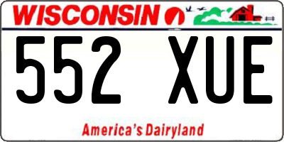 WI license plate 552XUE