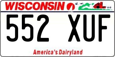 WI license plate 552XUF
