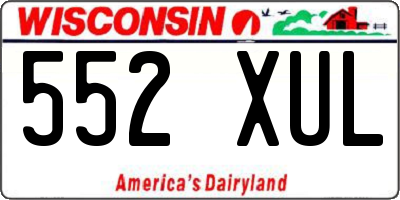 WI license plate 552XUL