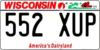 WI license plate 552XUP