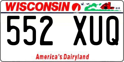 WI license plate 552XUQ