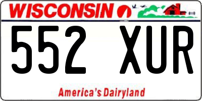 WI license plate 552XUR