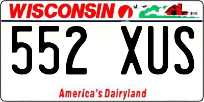 WI license plate 552XUS