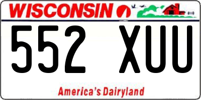 WI license plate 552XUU