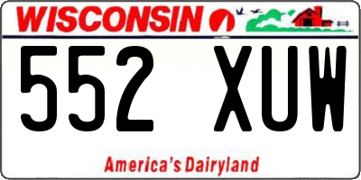 WI license plate 552XUW