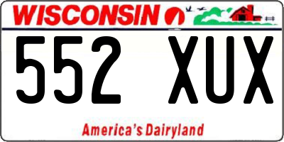 WI license plate 552XUX
