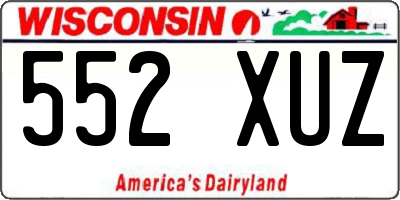 WI license plate 552XUZ