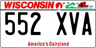 WI license plate 552XVA
