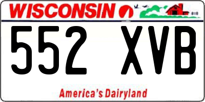 WI license plate 552XVB