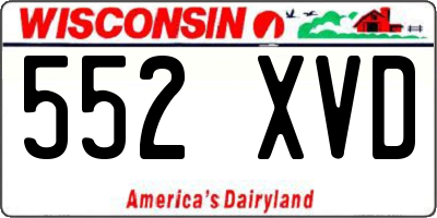 WI license plate 552XVD