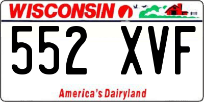WI license plate 552XVF