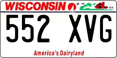 WI license plate 552XVG