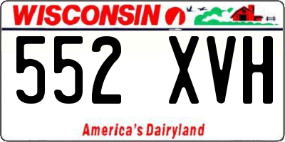 WI license plate 552XVH