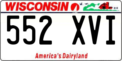 WI license plate 552XVI