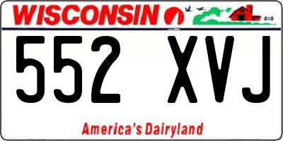 WI license plate 552XVJ