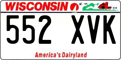 WI license plate 552XVK