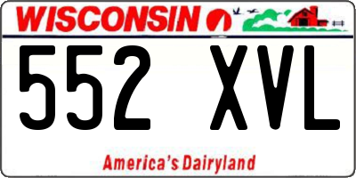 WI license plate 552XVL