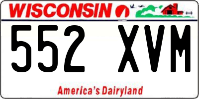 WI license plate 552XVM