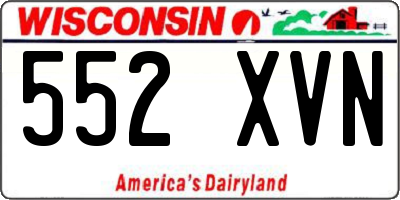 WI license plate 552XVN