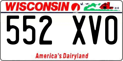 WI license plate 552XVO
