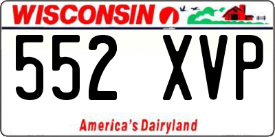 WI license plate 552XVP