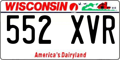 WI license plate 552XVR