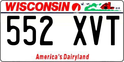 WI license plate 552XVT