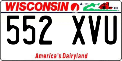WI license plate 552XVU