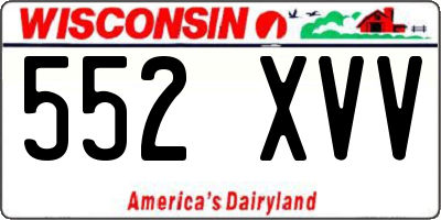 WI license plate 552XVV