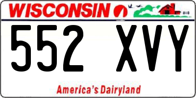 WI license plate 552XVY