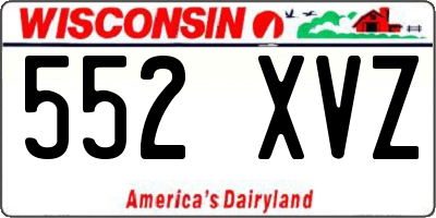 WI license plate 552XVZ