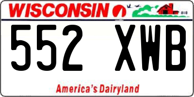 WI license plate 552XWB