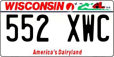 WI license plate 552XWC