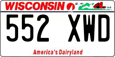 WI license plate 552XWD