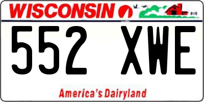 WI license plate 552XWE