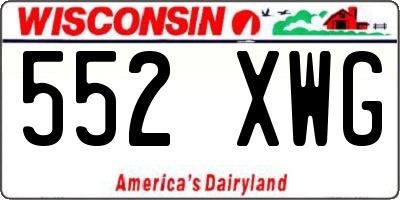 WI license plate 552XWG