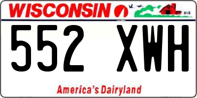 WI license plate 552XWH