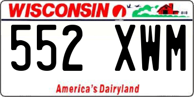 WI license plate 552XWM