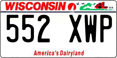 WI license plate 552XWP