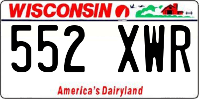 WI license plate 552XWR