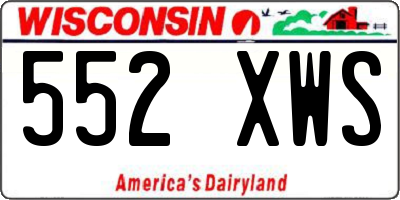 WI license plate 552XWS