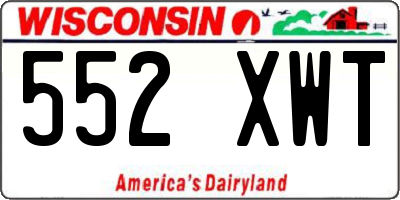 WI license plate 552XWT