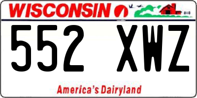 WI license plate 552XWZ
