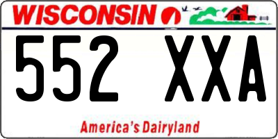 WI license plate 552XXA