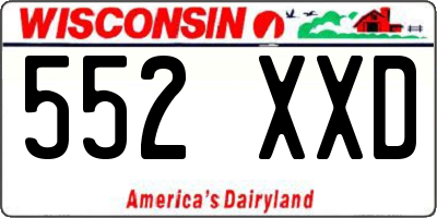 WI license plate 552XXD