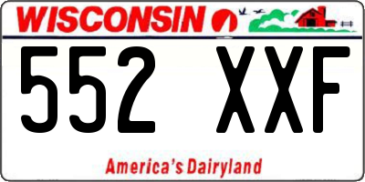WI license plate 552XXF