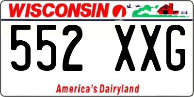 WI license plate 552XXG