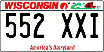 WI license plate 552XXI
