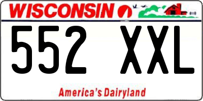 WI license plate 552XXL